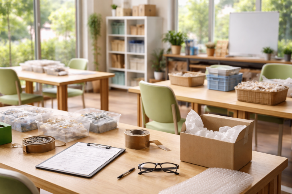 A型事業所職員の態度を示す職場風景