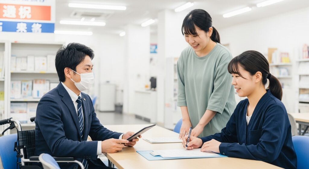 知的障害のある方がA型とB型作業所の違いを比較しながら自分に合う支援先を検討しているイメージ