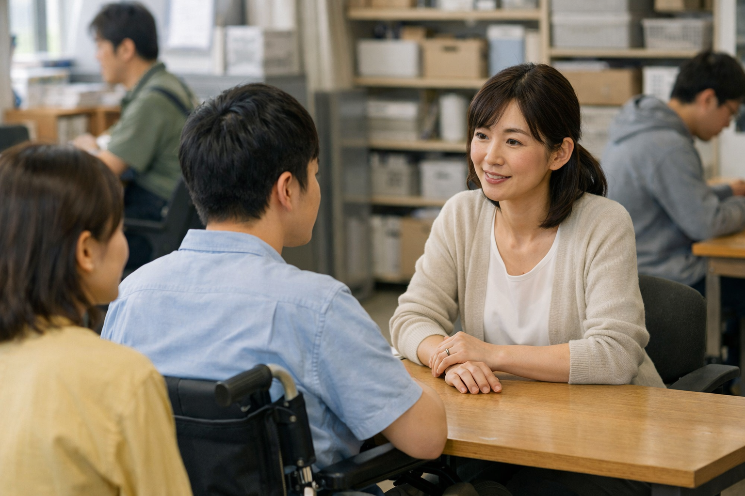 日本人女性のA型事業所職員の態度