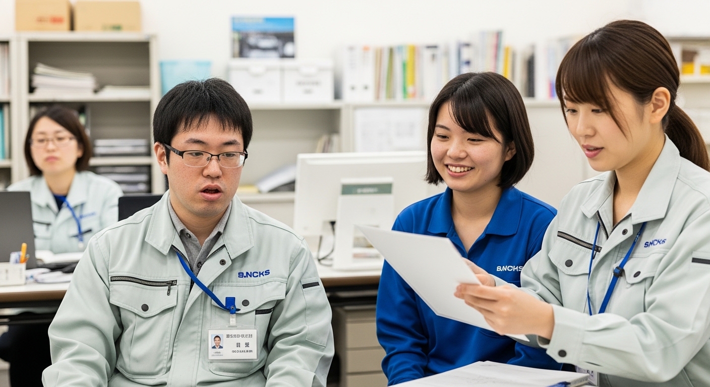 就労継続支援B型で働く日本人男性と工賃3000円