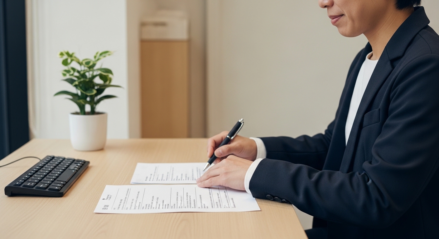 就労移行支援事業所で働く女性スタッフが営業活動と利用者サポートの両立について考えている場面
