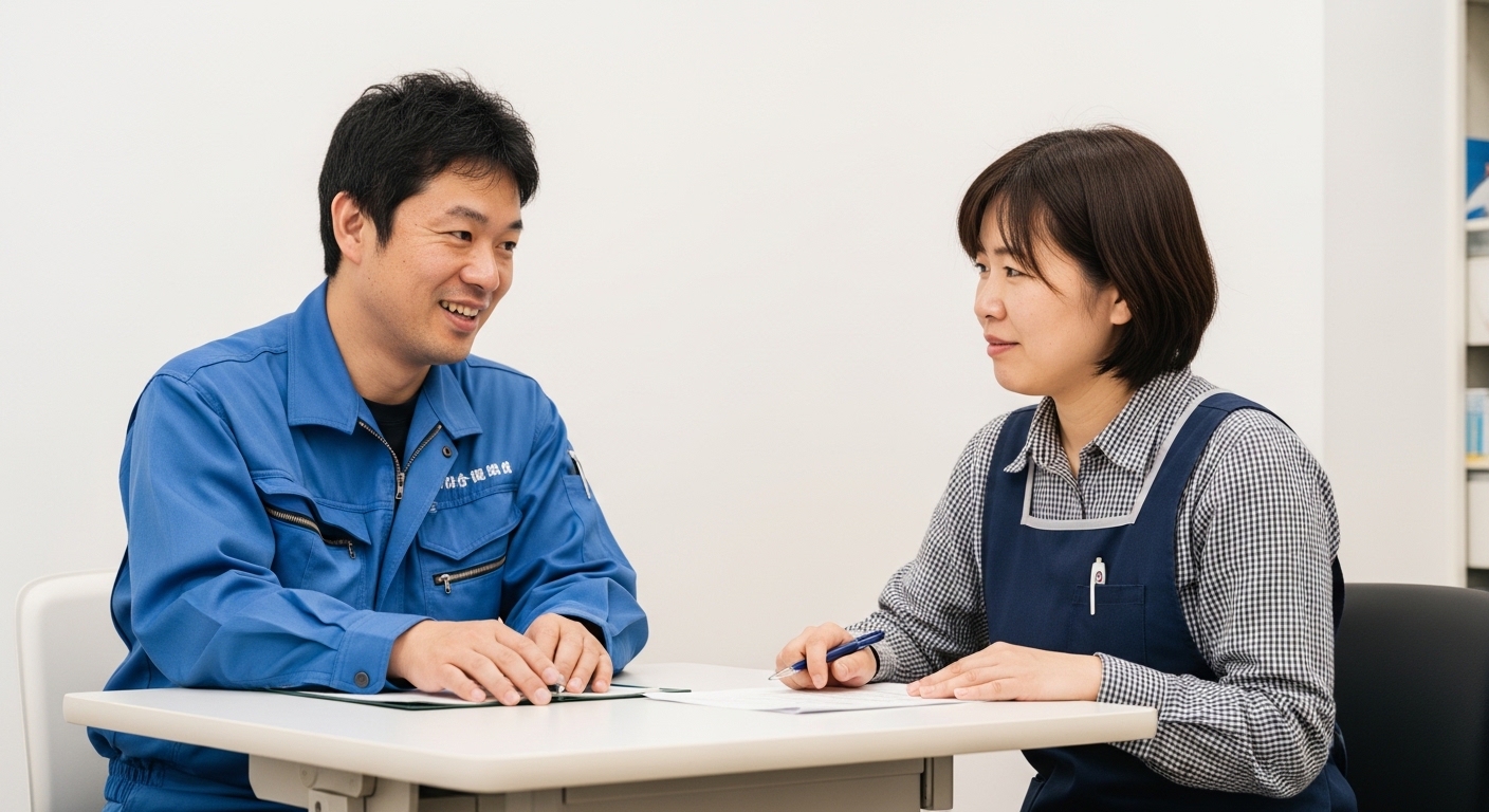 日本人女性が受ける在宅就労訓練の様子