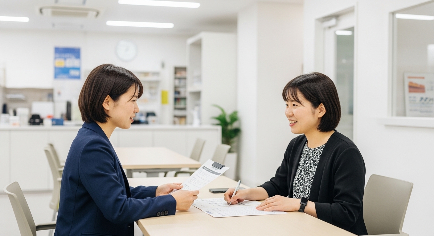 在職中に就労支援を受ける日本人女性