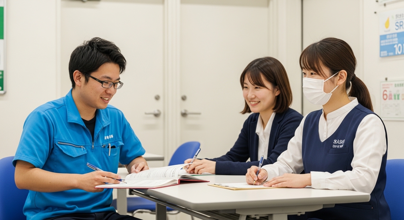 A型作業所がおかしいと感じた男性が制度や支援内容を調べながら働き方を見直している様子