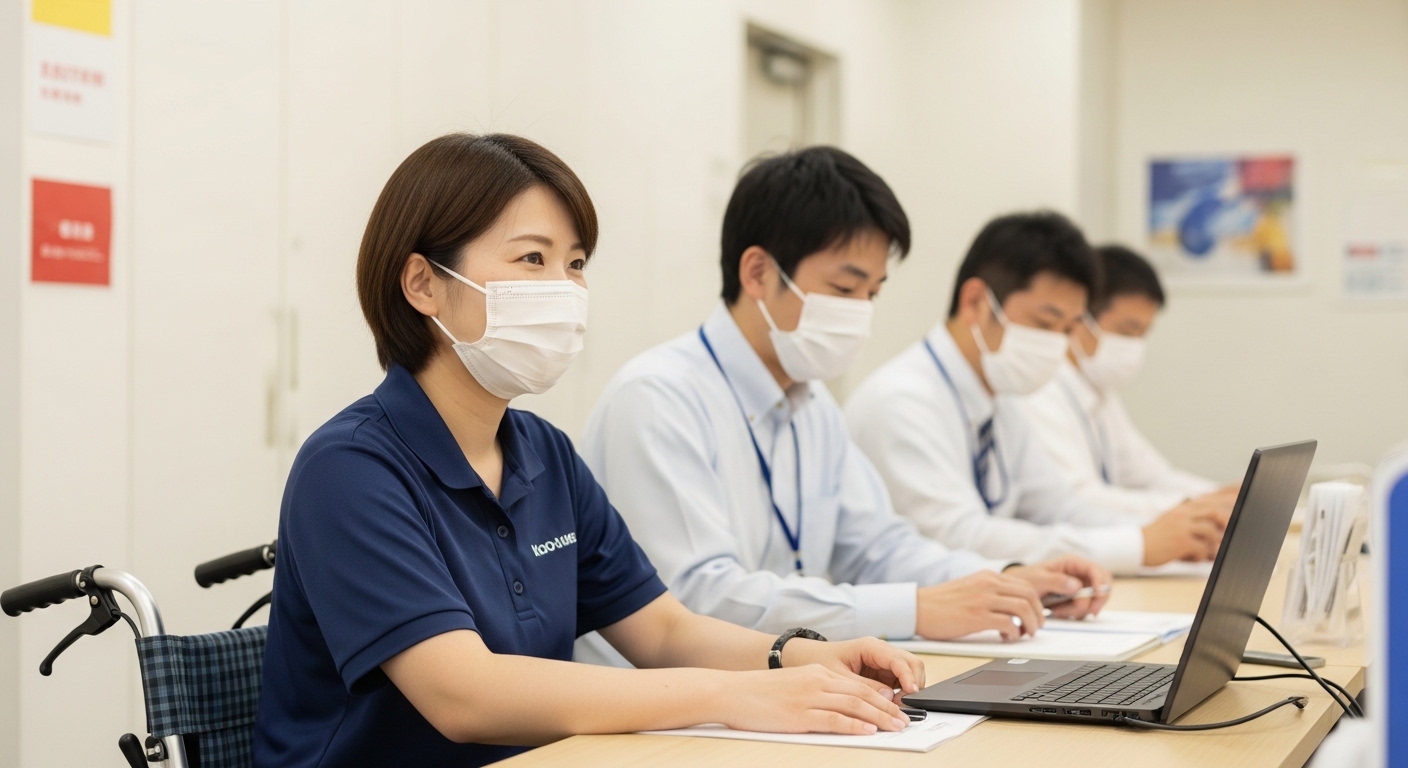 就労支援変更を相談する日本人女性