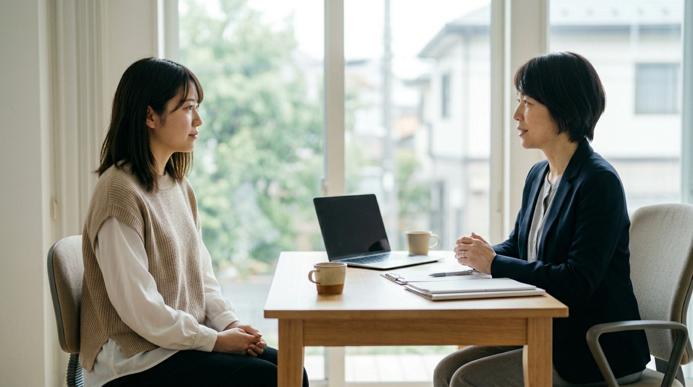 dodaチャレンジの気になる評判を調べながら、自分に合う転職支援サービスを検討する女性のイメージ画像