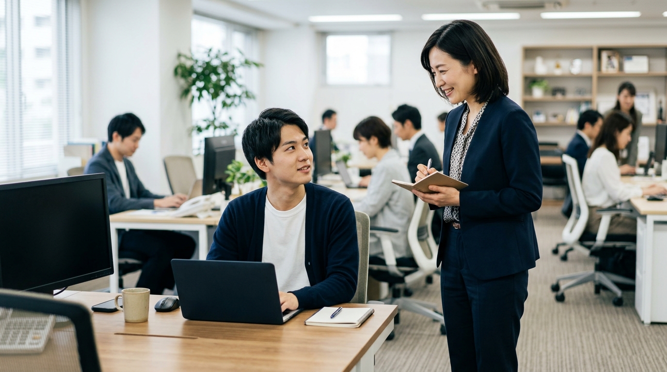 A型事業所の給料と税金の関係を理解するため、女性が控除内容や手取りへの影響を調べている様子