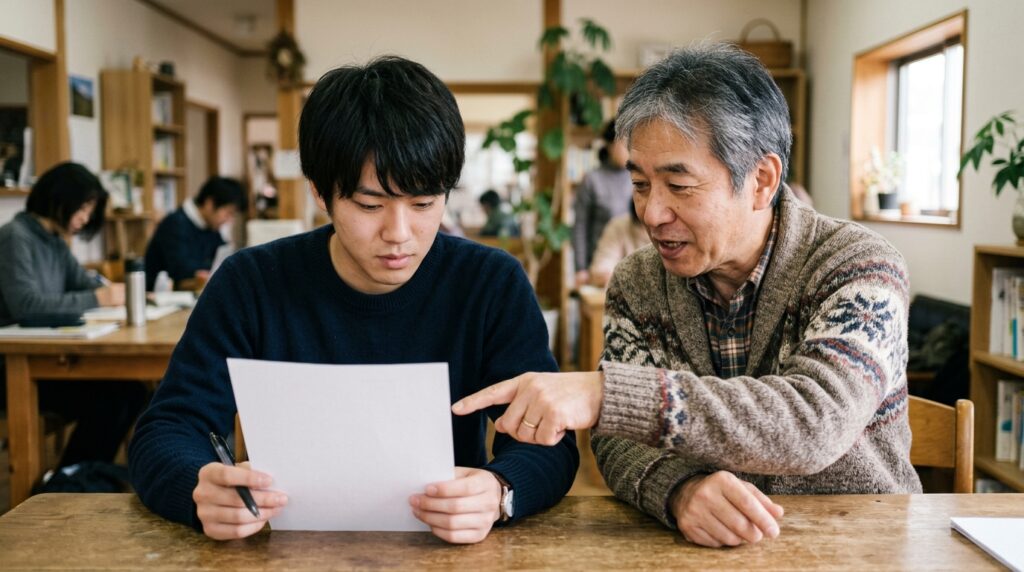 A型事業所の利用料や費用負担の仕組みについて確認する場面を表すイメージ画像
