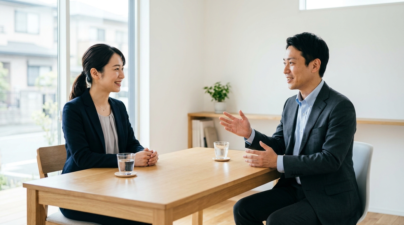 リタリコの採用がすごいと言われる理由を意識し、男性が面接会場で選考に臨む場面を表すイメージ画像